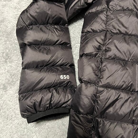 Eddie Bauer Puffer Jacket Kids Youth Large 10/12 Nlack 650 Down Coat - Picture 3 of 9